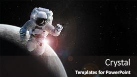  Presentation with spacewalk - Presentation theme featuring astronaut-at-spacewalk-concept background and a dark gray colored foreground