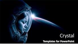  Presentation with spacewalk - Audience pleasing slide deck consisting of astronaut-at-spacewalk-mixed-media backdrop and a black colored foreground