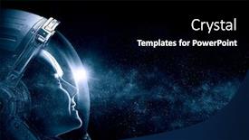  Presentation with spacewalk - Beautiful theme featuring astronaut-at-spacewalk-mixed-media backdrop and a black colored foreground