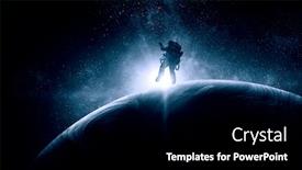  Presentation with spacewalk - Cool new theme with astronaut-at-spacewalk-mixed-media backdrop and a black colored foreground