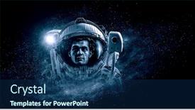  Presentation with spacewalk - Amazing presentation theme having astronaut-at-spacewalk-mixed-media backdrop and a ocean colored foreground