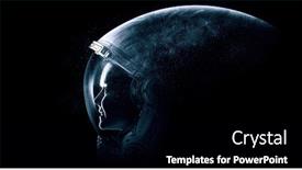  Presentation with spacewalk - PPT theme consisting of astronaut-at-spacewalk-mixed-media background and a black colored foreground