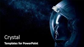  Presentation with spacewalk - Cool new presentation theme with astronaut-at-spacewalk-mixed-media backdrop and a black colored foreground