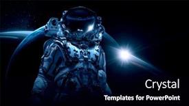  Presentation with spacewalk - Slide set with astronaut-at-spacewalk-mixed-media background and a black colored foreground