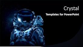  Presentation with spacewalk - Slide set consisting of astronaut-at-spacewalk-mixed-media background and a black colored foreground