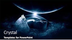  Presentation with spacewalk - PPT theme having astronaut-at-spacewalk-mixed-media and a navy blue colored foreground