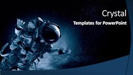  Presentation with spacewalk - Presentation design enhanced with astronaut-at-spacewalk-mixed-media and a black colored foreground