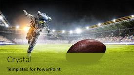  Presentation with astronaut - Cool new theme with astronaut at sport stadium mixed media backdrop and a gold colored foreground