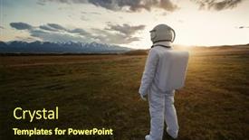  Presentation with astronaut - PPT layouts having astronaut-explores-an-unknown-planet background and a wine colored foreground