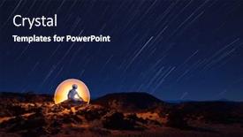  Presentation with night stars - Slides with astronaut-figure-among-the-night background and a navy blue colored foreground