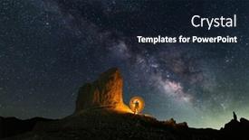  Presentation with night stars - PPT theme enhanced with astronaut-figure-among-the-night background and a wine colored foreground