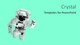  Presentation with aqua - Amazing slide deck having astronaut-flies-over-aqua-menthe backdrop and a light gray colored foreground