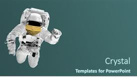  Presentation with pollution - Slide set featuring astronaut-flies-over-masked-over background and a ocean colored foreground