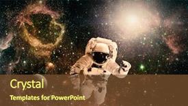  Presentation with astronaut - Slides consisting of astronaut flies over the earth background and a tawny brown colored foreground