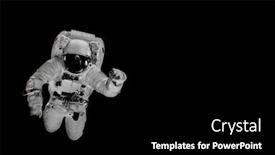  Presentation with astronaut - PPT theme consisting of astronaut-flies-over-the-earth background and a black colored foreground