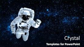  Presentation with astronaut - Slide set enhanced with astronaut-flies-over-the-earth background and a black colored foreground