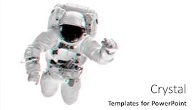  Presentation with astronaut - Presentation design enhanced with astronaut-flies-over-the-white background and a white colored foreground