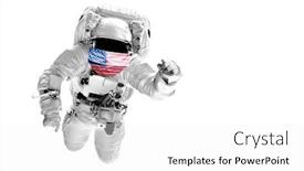  Presentation with pollution air - Slides having astronaut-flies-over background and a white colored foreground