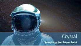  Presentation with space stars - PPT layouts having astronaut-in-a-front background and a ocean colored foreground