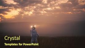  Presentation with astronaut - Presentation theme having astronaut-in-a-spacesuit-explores background and a tawny brown colored foreground