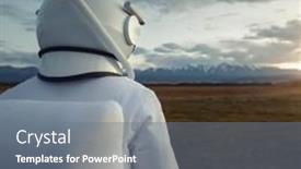  Presentation with cosmicastronomy astronaut - Presentation theme consisting of astronaut-in-a-spacesuit-explores background and a gray colored foreground