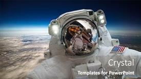  Presentation with outer space - Audience pleasing slide deck consisting of astronaut-in-outer-space-against backdrop and a gray colored foreground