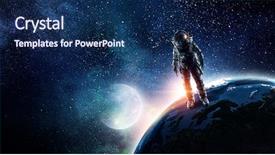  Presentation with outer space - Audience pleasing slide deck consisting of astronaut in outer space mixed backdrop and a navy blue colored foreground