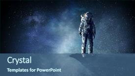  Presentation with outer space - PPT theme having astronaut in outer space mixed background and a ocean colored foreground