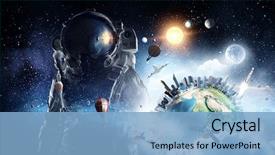  Presentation with outer space - Audience pleasing slide set consisting of astronaut in outer space mixed backdrop and a light blue colored foreground