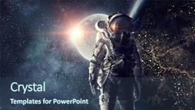  Presentation with outer space - Beautiful slide set featuring astronaut in outer space mixed backdrop and a ocean colored foreground