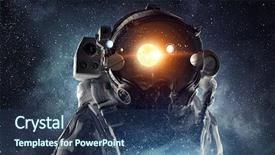  Presentation with outer space - Audience pleasing presentation consisting of astronaut in outer space mixed backdrop and a  colored foreground