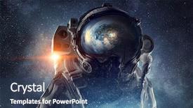  Presentation with outer space - Amazing theme having astronaut in outer space mixed backdrop and a ocean colored foreground