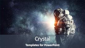  Presentation with outer space - Presentation design featuring astronaut in outer space mixed background and a ocean colored foreground