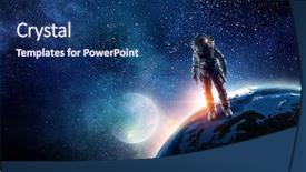 Presentation with outer space - PPT theme consisting of astronaut in outer space mixed background and a ocean colored foreground