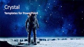  Presentation with outer space - Slide deck consisting of astronaut in outer space mixed background and a  colored foreground