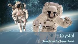  Presentation with outer space - Presentation consisting of astronaut in outer space background and a ocean colored foreground