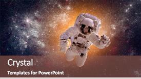  Presentation with outer space - Colorful PPT layouts enhanced with astronaut in outer space backdrop and a violet colored foreground