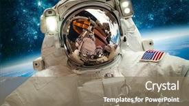  Presentation with outer space - Amazing theme having astronaut in outer space backdrop and a violet colored foreground