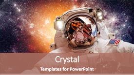  Presentation with outer space - PPT layouts consisting of astronaut in outer space background and a coral colored foreground