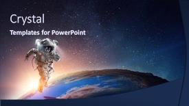  Presentation with astronaut - PPT theme enhanced with astronaut-in-space-on-planet background and a wine colored foreground