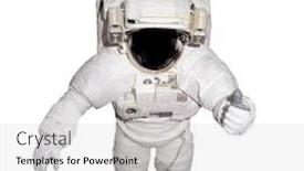  Presentation with space suit - PPT theme with astronaut-in-space-suit-shows background and a light gray colored foreground