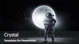  Presentation with mission - Slide set enhanced with astronaut on his mission mixed background and a dark gray colored foreground