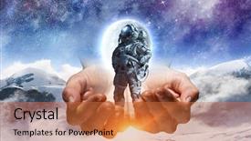  Presentation with mission - Presentation having astronaut on his mission mixed background and a red colored foreground