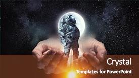  Presentation with mission - Presentation design having astronaut on his mission mixed background and a tawny brown colored foreground