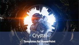  Presentation with mission - Beautiful presentation theme featuring astronaut on his mission mixed backdrop and a ocean colored foreground