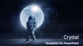  Presentation with mission - Slide deck having astronaut on his mission mixed background and a navy blue colored foreground