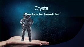  Presentation with mission - Presentation consisting of astronaut on his mission mixed background and a navy blue colored foreground