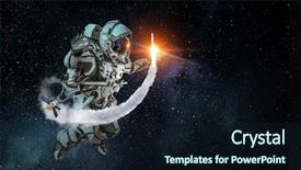  Presentation with mission - PPT theme with astronaut on space mission mixed background and a wine colored foreground