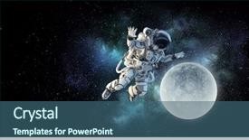  Presentation with astronaut - Slides having astronaut on space mission mixed background and a ocean colored foreground