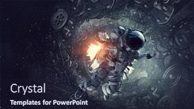  Presentation with mission - PPT layouts consisting of astronaut-on-space-mission-mixed background and a wine colored foreground